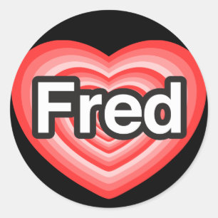 Ik houd van Fred. Ik houd van u Fred. Hart Ronde Sticker