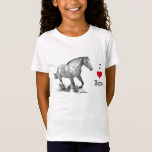 IK HOUD VAN (hart)HORSES: Potlood Tekening van paa T-shirt