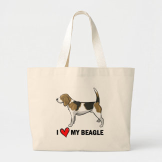 Ik houd van mijn beagle grote tote bag