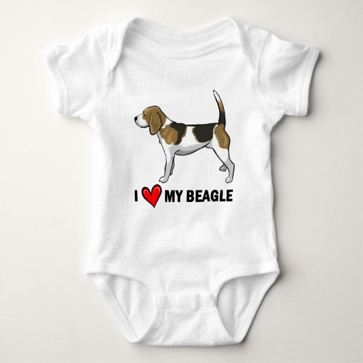Ik houd van mijn beagle romper (Voorkant)