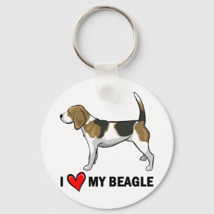 Ik houd van mijn beagle sleutelhanger