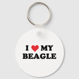 Ik houd van mijn beagle sleutelhanger