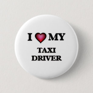 Ik houd van mijn Bestuurder van de Taxi Ronde Button 5,7 Cm