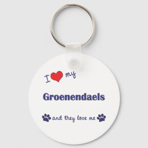 Ik houd van Mijn Groenendaels (Veelvoudige Honden) Sleutelhanger