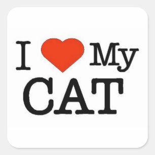Ik houd van Mijn Kat Vierkante Sticker