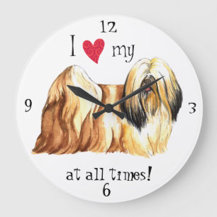 Ik houd van mijn Lhasa Apso Grote Klok
