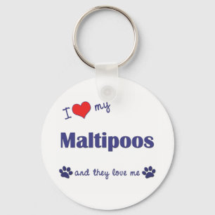 Ik houd van Mijn Maltipoos (Veelvoudige Honden) Sleutelhanger