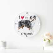 Ik houd van mijn Mini Amerikaanse Herder Grote Klok (Huis)