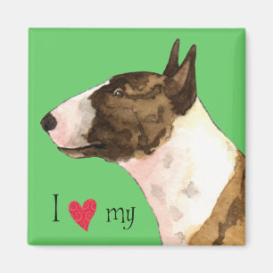 Ik houd van mijn MiniBull terrier Magneet