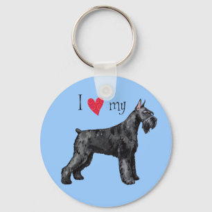 Ik houd van mijn ReuzeSchnauzer Sleutelhanger