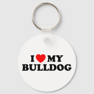 Ik houd van mijn Sleutelhanger van de Buldog
