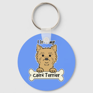 Ik houd van Mijn Steenhoop Terrier Sleutelhanger