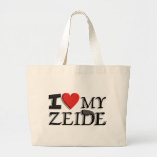 Ik houd van mijn Zeide Grote Tote Bag