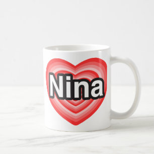 Ik houd van Nina. Ik houd van u Nina. Hart Koffiemok