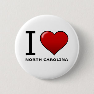 IK HOUD VAN NOORD-CAROLINA RONDE BUTTON 5,7 CM