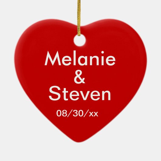 Ik houd van ons Hart Onament Keramisch Ornament (Achterkant)