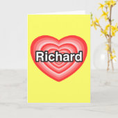 Ik houd van Richard. Ik houd van u Richard. Hart Kaart (Gele Bloem)