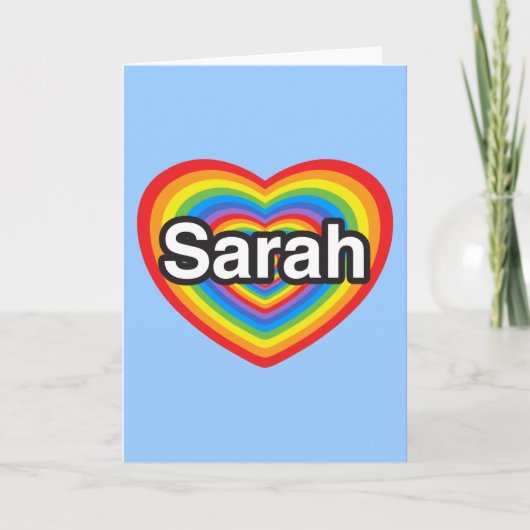 Ik houd van Sarah. Ik houd van u Sarah. Hart Kaart (Voorkant)