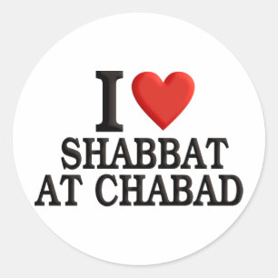 Ik houd van Shabbat in Chabad Ronde Sticker