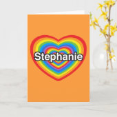 Ik houd van Stephanie. Ik houd van u Stephanie. Kaart (Gele Bloem)