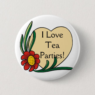 IK HOUD VAN TEA PARTIJEN RONDE BUTTON 5,7 CM