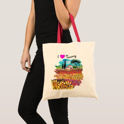 IK HOUD VAN TUSCANY EN SUNFLOWERS TOTE BAG (Voorkant (product))