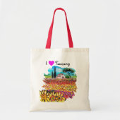 IK HOUD VAN TUSCANY EN SUNFLOWERS TOTE BAG (Voorkant)