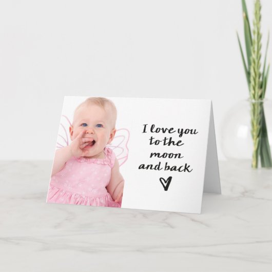 Ik houd van u aan de maan en de rug kaart (Voorkant)