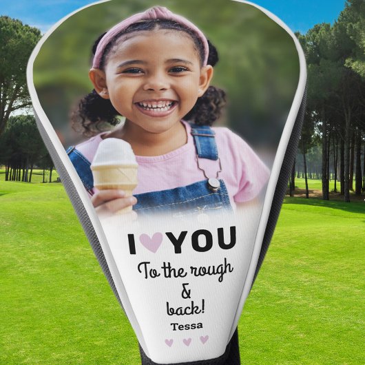 Ik houd van u aan de ruwe & achternaam Custom Golfheadcover