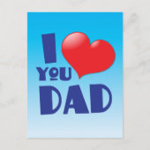 Ik houd van u DAD! met hart Briefkaart (Voorkant)