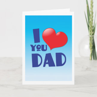 Ik houd van u DAD! met hart Kaart