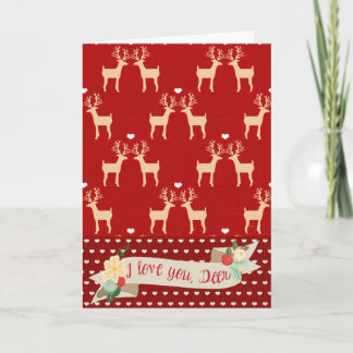 Ik houd van u, (de Rode) Kerstkaart van Herten Feestdagen Kaart