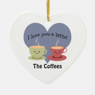 Ik houd van u een Woordspeling van de latte Keramisch Ornament