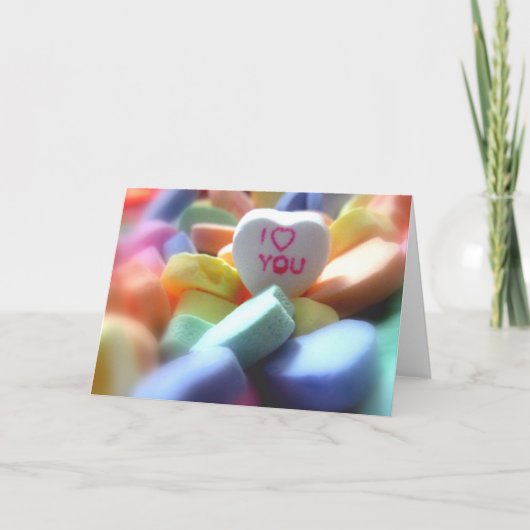 Ik houd van u, in het Snoep van het Hart Feestdagen Kaart (Voorkant)