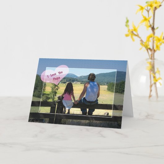 Ik houd van u Pa, Verjaardag Kaart (Gele Bloem)