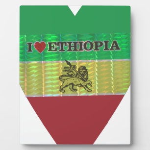 Ik houd van vlag - Hou van Ethiopië Rood Goud Gr Fotoplaat
