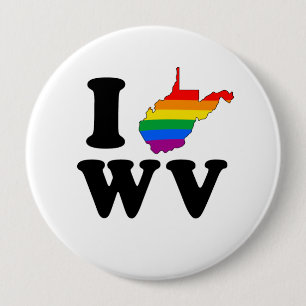 IK HOUD VAN VROLIJK WEST-VIRGINIA RONDE BUTTON 4,0 CM