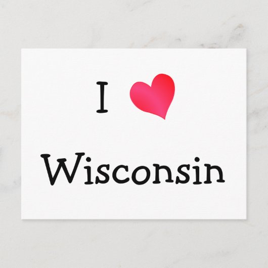 Ik houd van Wisconsin Briefkaart (Voorkant)