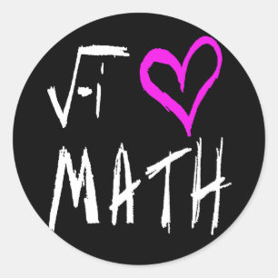 Ik houd van wiskunde ronde sticker