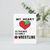 Ik houd van worstelend briefkaart (Staand voorkant)