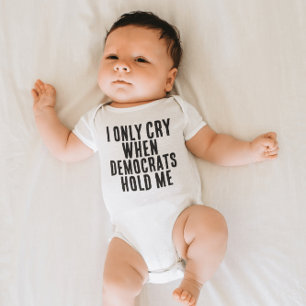 IK HUIL ALLEEN ALS DEMOCRATEN ME GRAPPIGE BABY BOD ROMPER