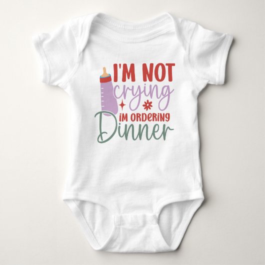 Ik huil niet, ik bestel een Dinner Baby bodysuit (Voorkant)