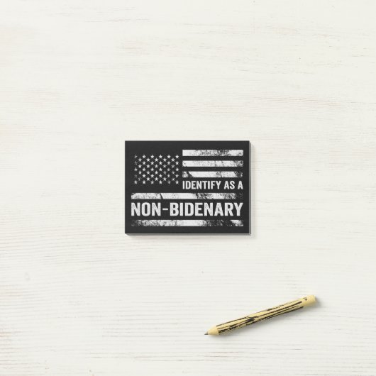 Ik Identificeer Als Niet-Bidenaars Grappige Amerik Post-it® Notes (Op bureau)