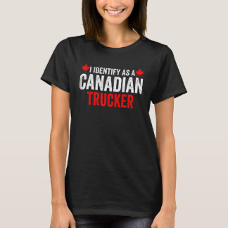 Ik identificeer me als Canadees Trucker Freedom Co T-shirt