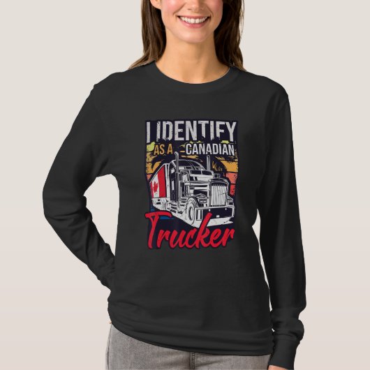 Ik identificeer me als Canadese Trucker Support 20 T-shirt (Voorkant)