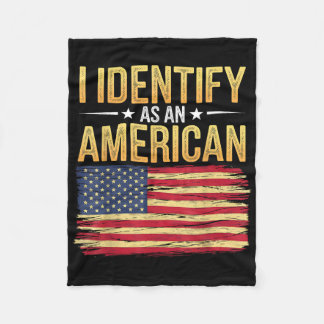 Ik identificeer me als een Amerikaanse vlag op 4 j Fleece Deken