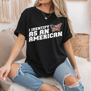 Ik identificeer me als een Amerikaanse vlinder Ame T-shirt
