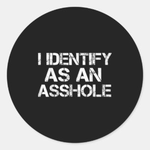 Ik identificeer me als een grappig aanstootgevend ronde sticker