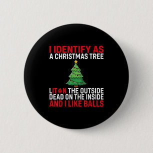 Ik identificeer me als een kerstboom die aan de bu ronde button 5,7 cm
