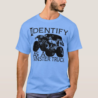 Ik identificeer me als een monsterwagen t-shirt